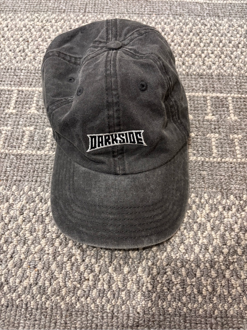 Men's Washed Black Baseball Cap Darkside